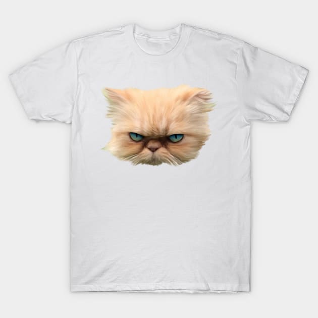 Angry Persian Cat T-Shirt by LeighsDesigns